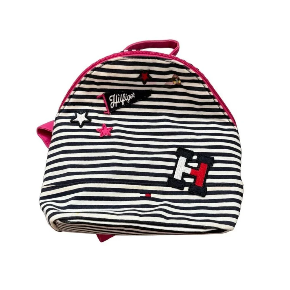 Tommy Hilfiger Pink Striped Stars Girls Mini Backpack